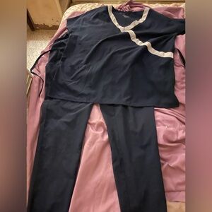 Navy and White Scrub Set